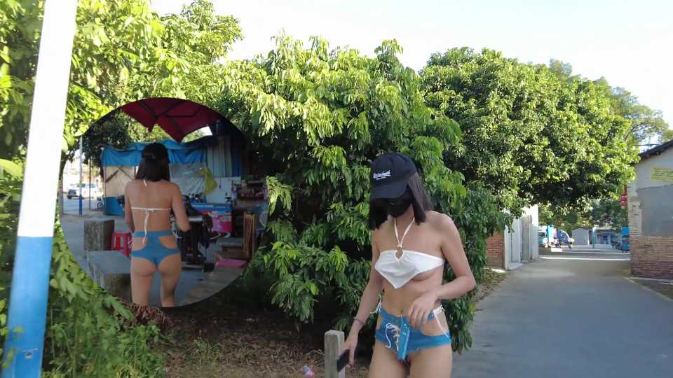 cikaimoon露出.暴露穿着小村庄晃荡